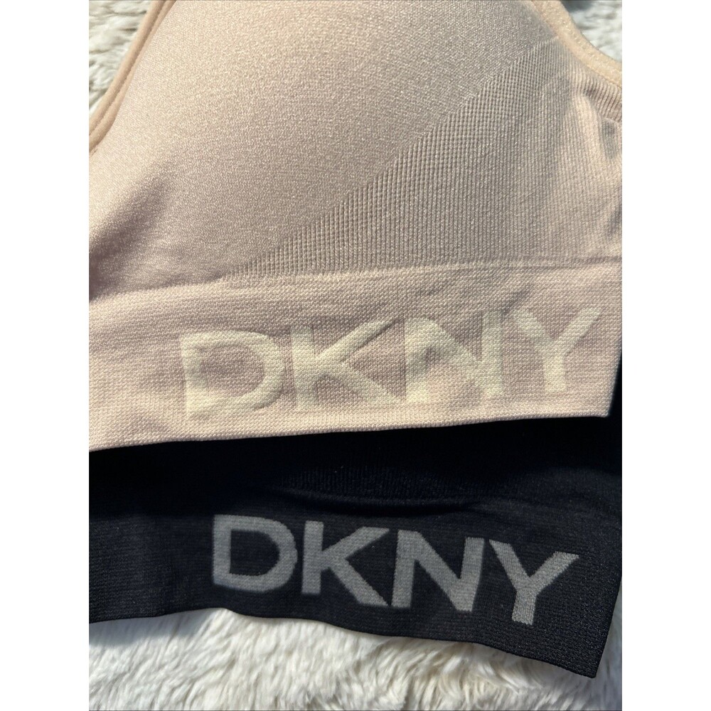 DKNY Women's 2-Pack Seamless Bra, Black / Sand, Size M New Damaged Box - Picture 5 of 9